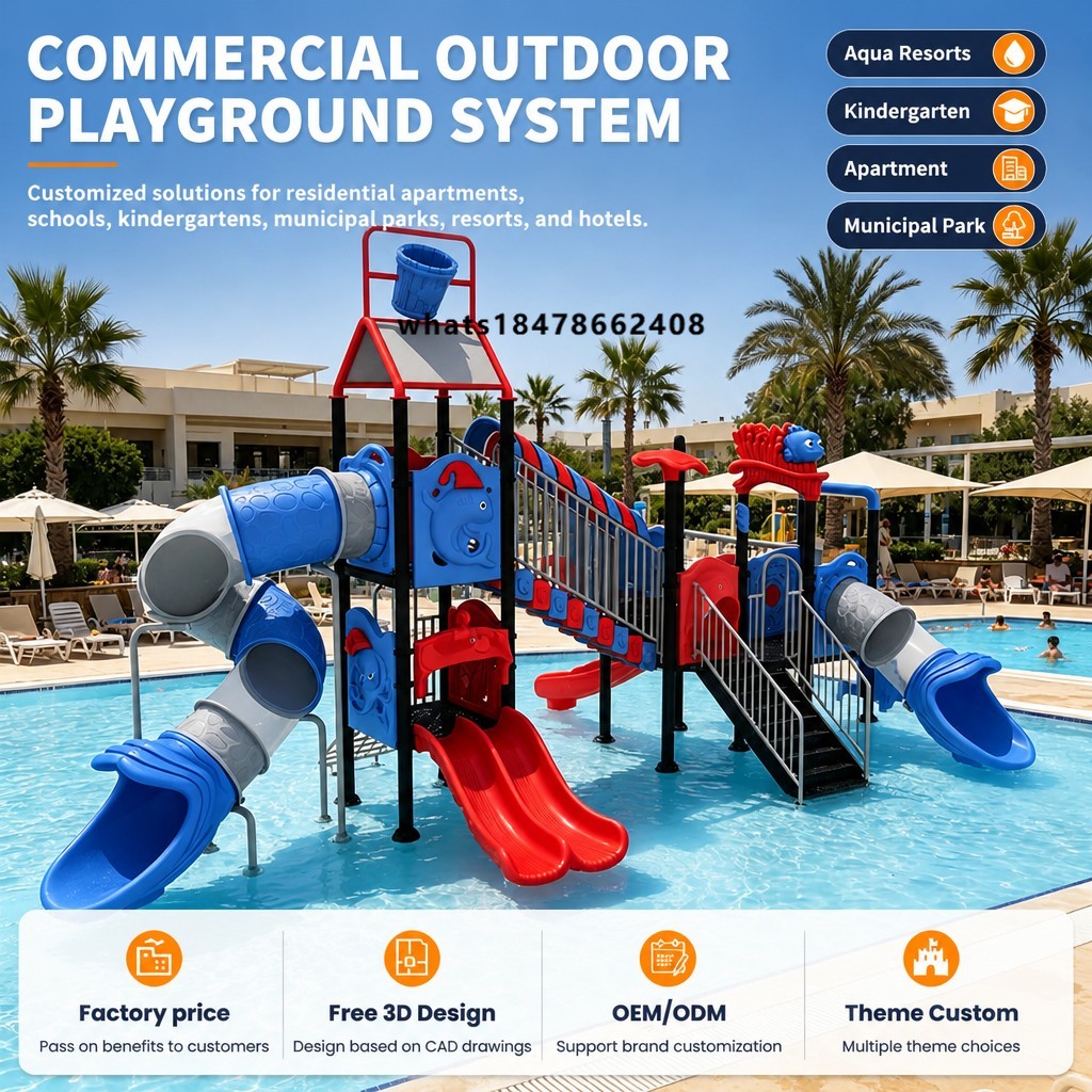 Kids Outdoor Water - Buitenwaterspeeltoestellen voor kinderen, splashpad, waterglijbaan, spuitzwembad,