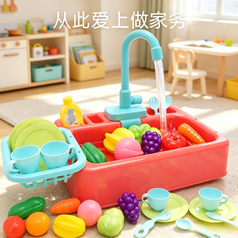 Kids Outdoor Mud Kitchen - Keukenspeelgoed Plastic Afwasbak Set, Kinderen Simulatie