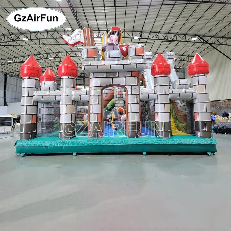 Kids Outdoor Obstacle Course Equipment - Commerciële PVC Kasteel Springkussen met Meerdere