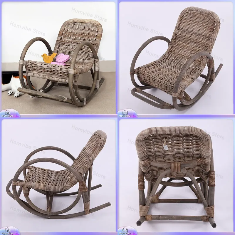 Kids Outdoor Lounge Furniture - Rieten rotan schommelstoel, buitenmeubilair voor terras