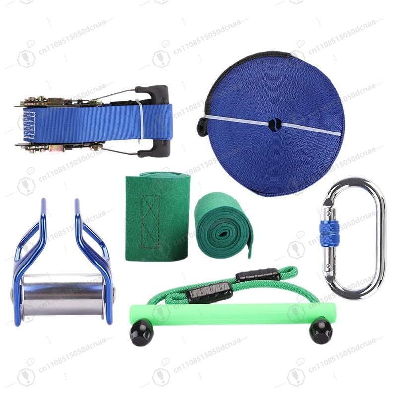 Kids Outdoor Obstacle Course Equipment - Kinderen Slackline Trainingsset, Monkey Bar Zipline