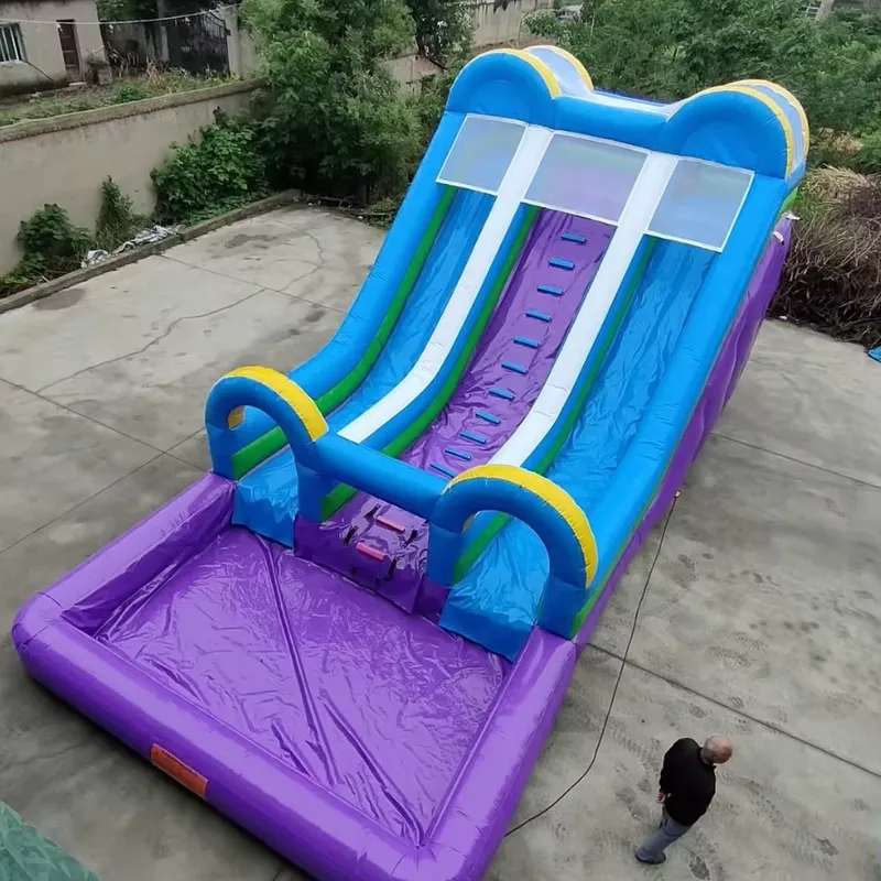 Kids Outdoor Obstacle Course Equipment - Mobiel Opblaasbaar Waterhindernisparcours Buitenbeugel Zwembad Kinderen