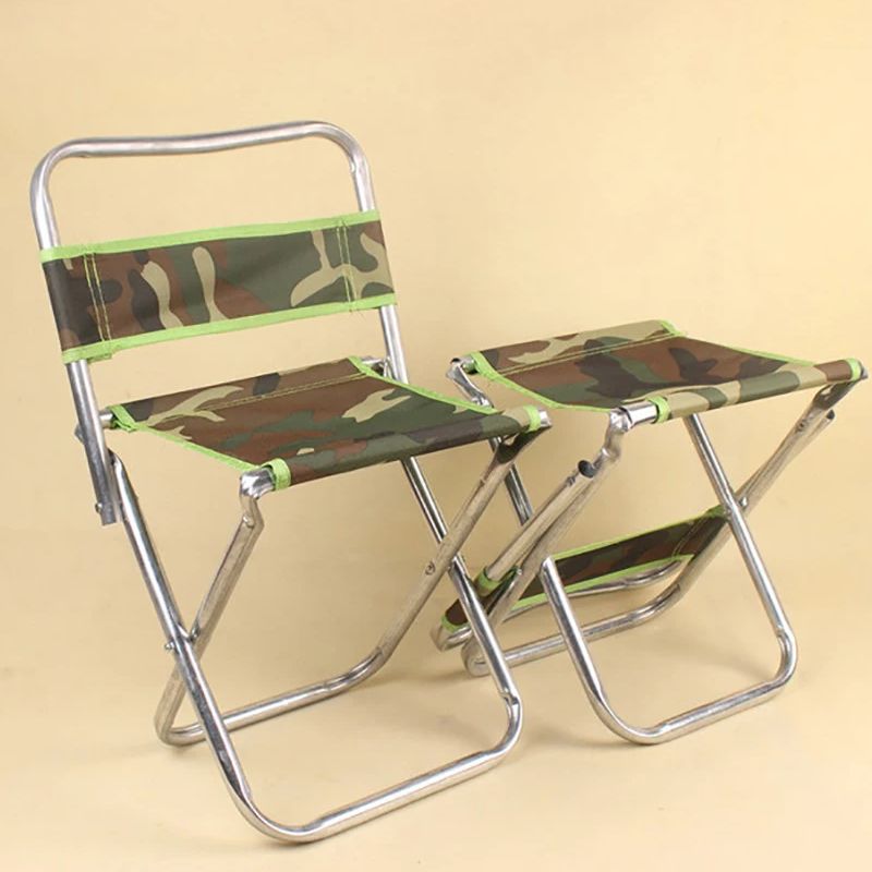 Kids Outdoor Lounge Furniture - Camouflage opvouwbare kruk met rugleuning 46x29x29cm