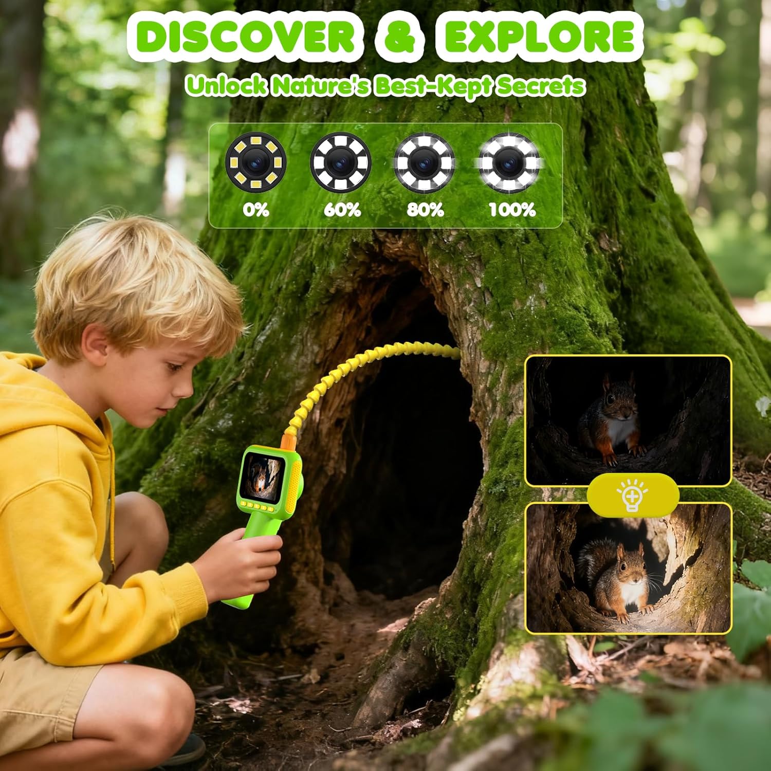 Kids Outdoor Lights - Endoscoop voor kinderen, borescoop slangencamera speelgoed