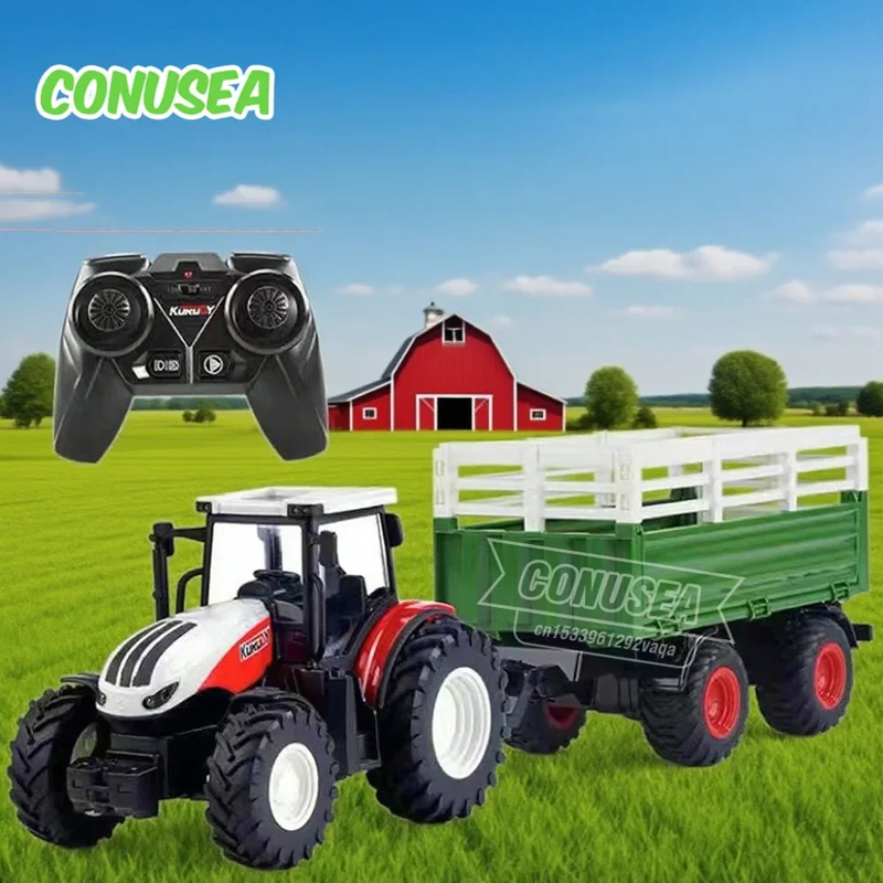 Kids Outdoor Vehicles - Afstandsbediening Tractor RC Landbouwwagen Autoaanhangwagen 2.4G