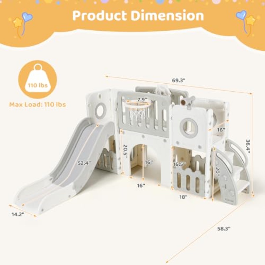 9-in-1 peuter glijbaanset, gro - Kids Outdoor Playground recensie en prijs