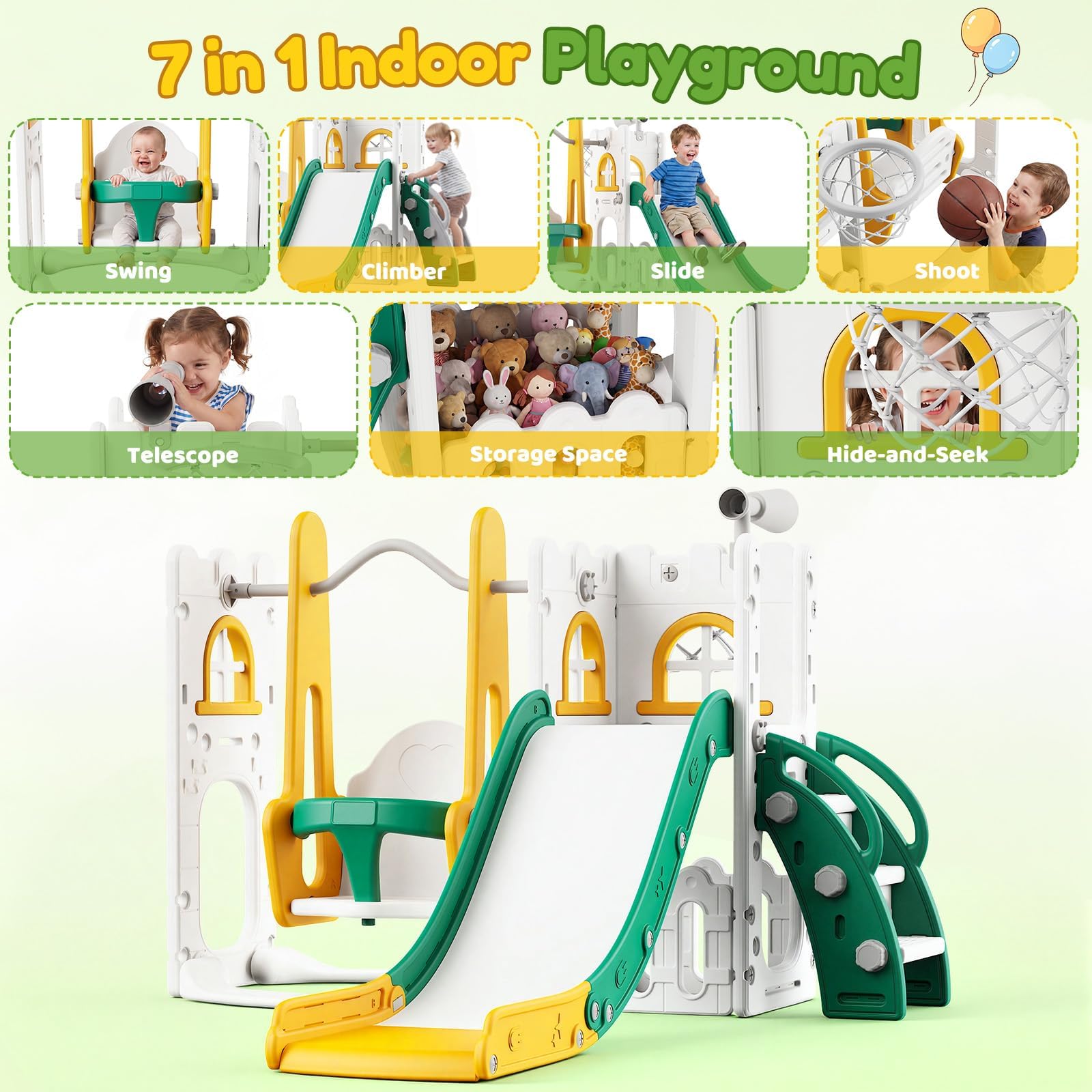 7-in-1 peuterglijbaan en schom - Kids Outdoor Playground recensie en prijs